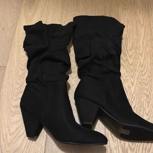 black velvet heel booties